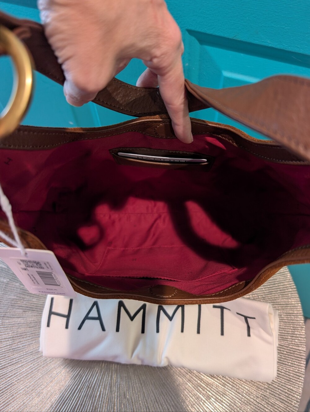 NWT Hammitt Chocolate Suede Tim Diamond Quilted Medium Shoulder Bag - Picture 6 of 10